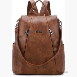 Medium Vegan Leather Anti-Theft Backpack Purse with Removable Strap